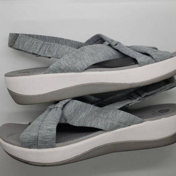 Clarks Arla Meg Women Sandals Flat Strappy Gray Size 12 - Picture 2 of 10